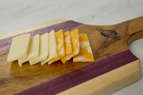 Tri-Color Cutting Board with Cheese